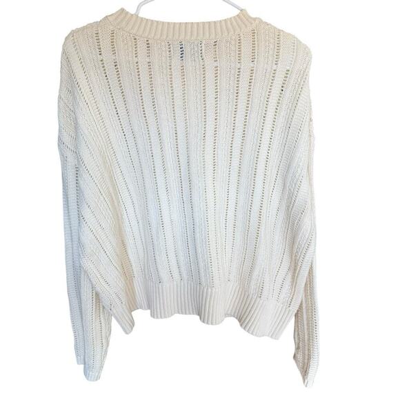 NWT Old Navy Open Knit Sweater Cream XL Coastal Preppy Prep Granolagirl Grandma - Picture 4 of 8
